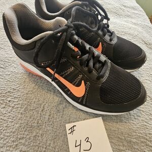 Nike Black and Bright Orange Sneakers
